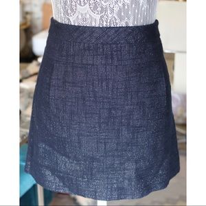 J. Crew navy linen tweed mica miniskirt